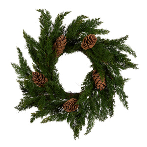 Juniper Wreath With Pinecones