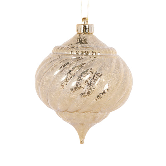 12Cm Gold Mercury Drop Bauble