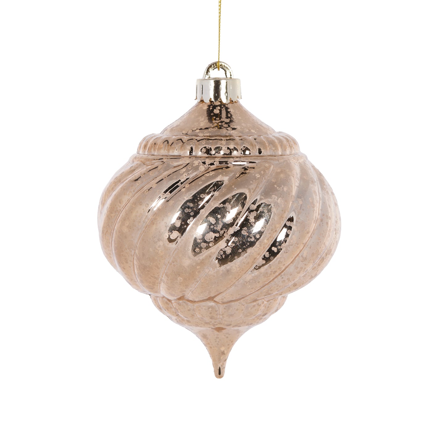 12Cm Champagne Mercury Drop Bauble