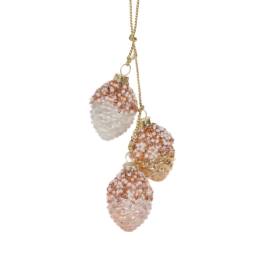 Metallic Mercury Pinecone Cluster Hanging