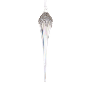 25.5Cm Silver Iced Crystal Hanging