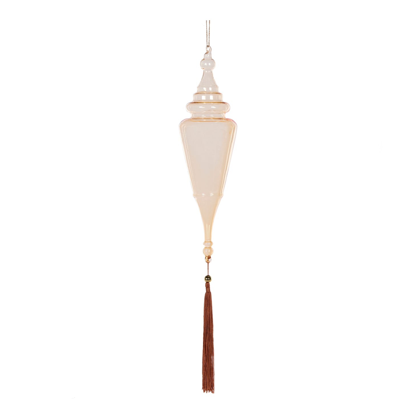 65Cm Smokey Amber Finial With Tassel