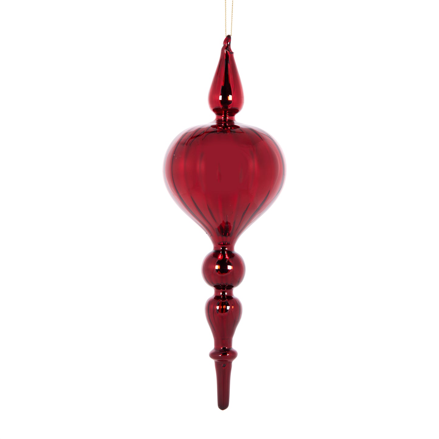 High Shine Red Bulb Finial Hanging