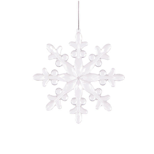 Clear Intricate Snowflake Hanging