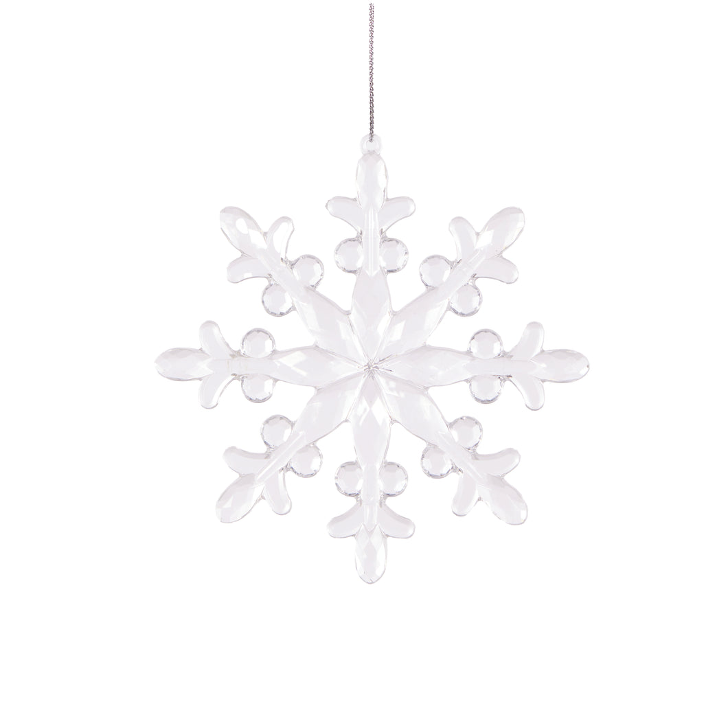 Clear Intricate Snowflake Hanging