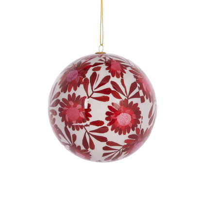 12Cm Artist Bauble - Red Waratah