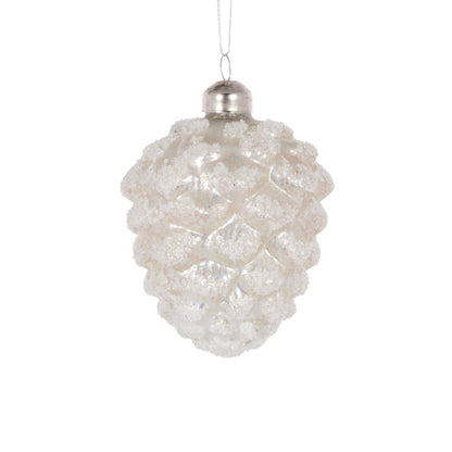 White Pinecone Bauble