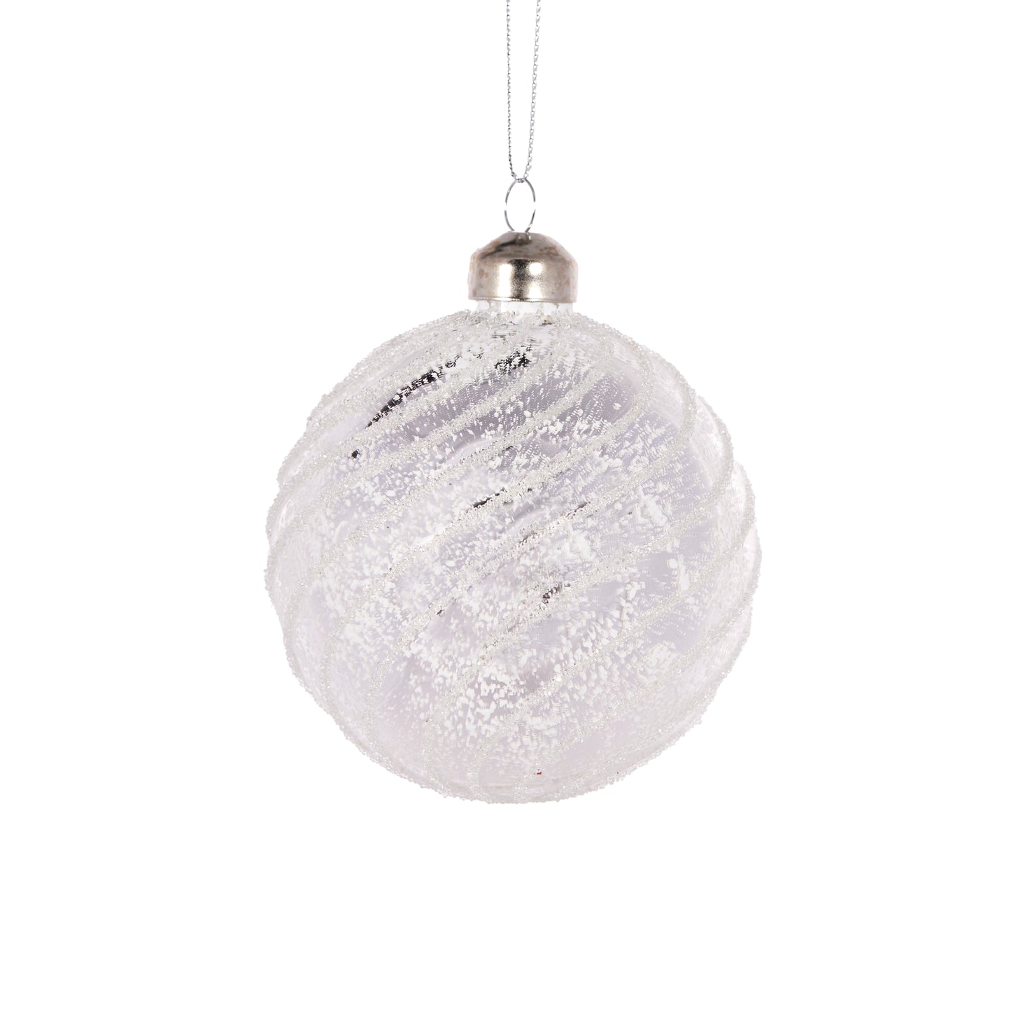 White And Silver Swirl Bauble