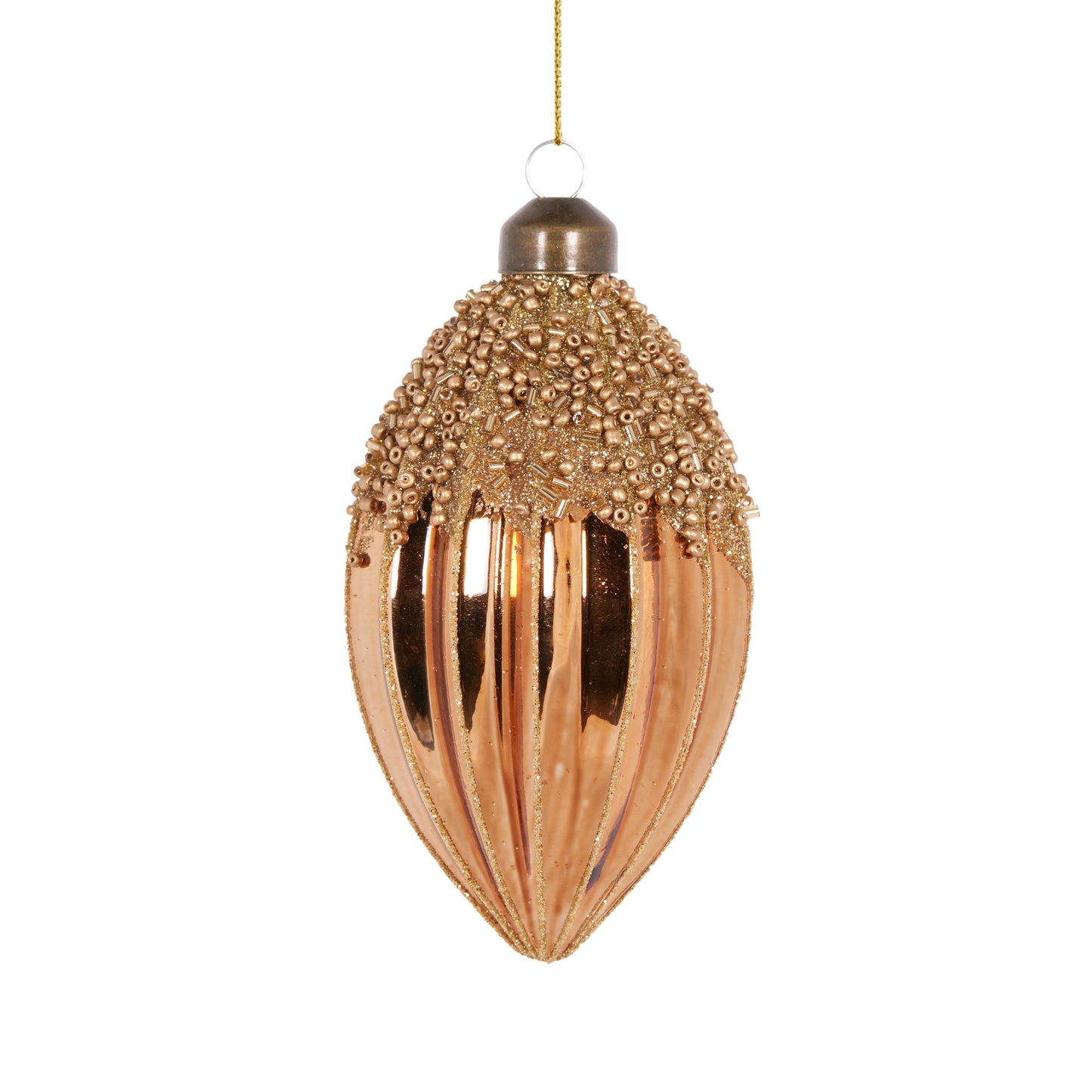 Copper Beaded Drop Bauble