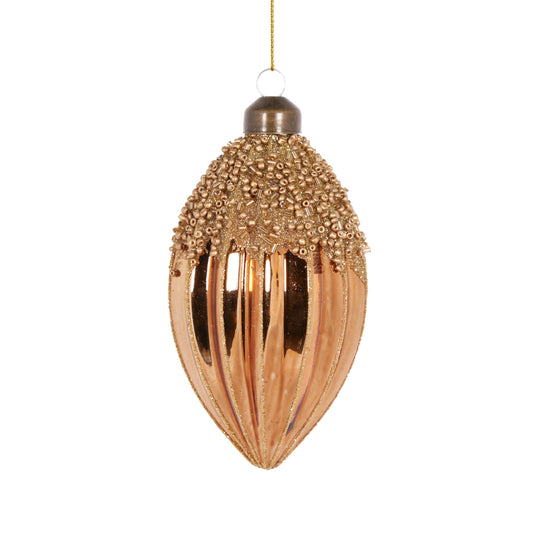 Copper Beaded Drop Bauble