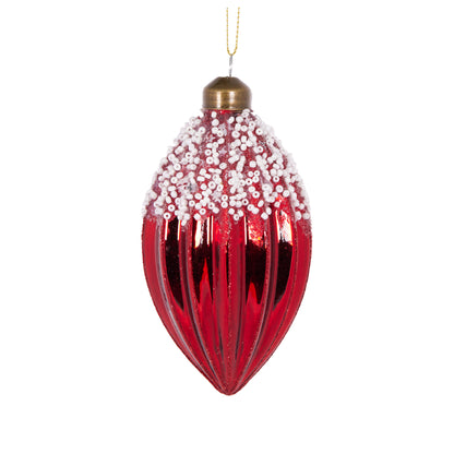 Red Beaded Drop Bauble