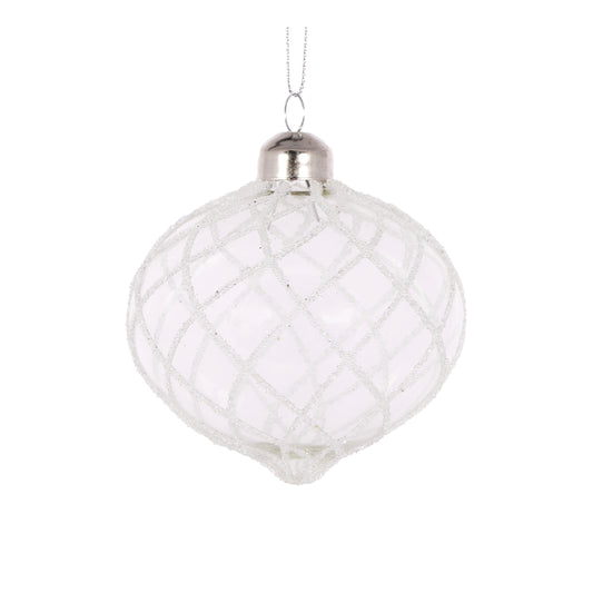 White Quilted Onion Bauble