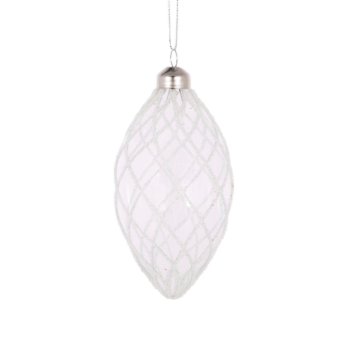 White Quilted Drop Bauble