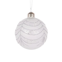 Load image into Gallery viewer, White Glitter Draped Bauble
