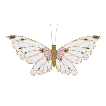 Xl Gold Glitter Clip Butterfly