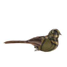 Load image into Gallery viewer, Set/6 Green Tartan Clip Birds
