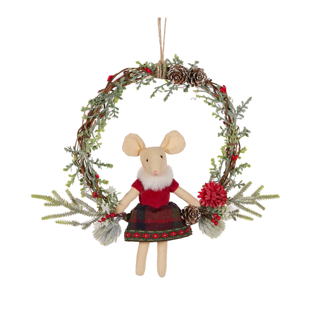 Rachel Mouse On Wreath Hanging