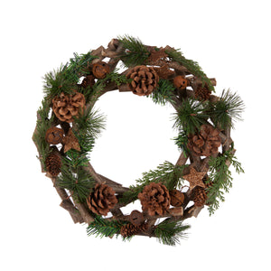 30Cm Rusty Conifer Wreath