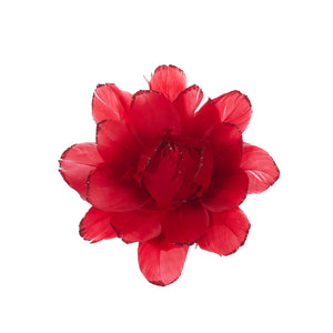 Red Feather Clip Flower