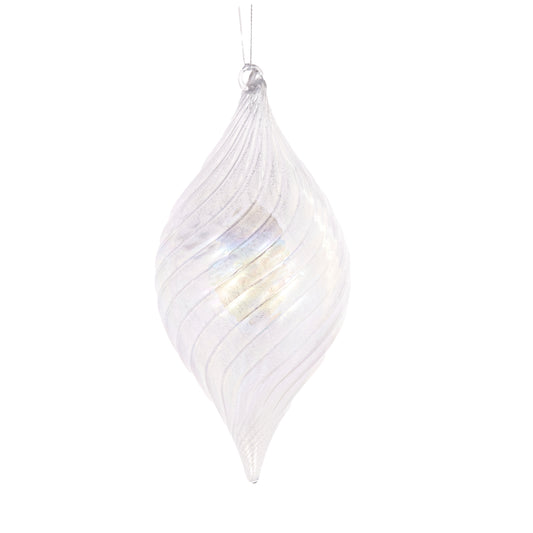 High Shine Silver Swirl Drop Bauble