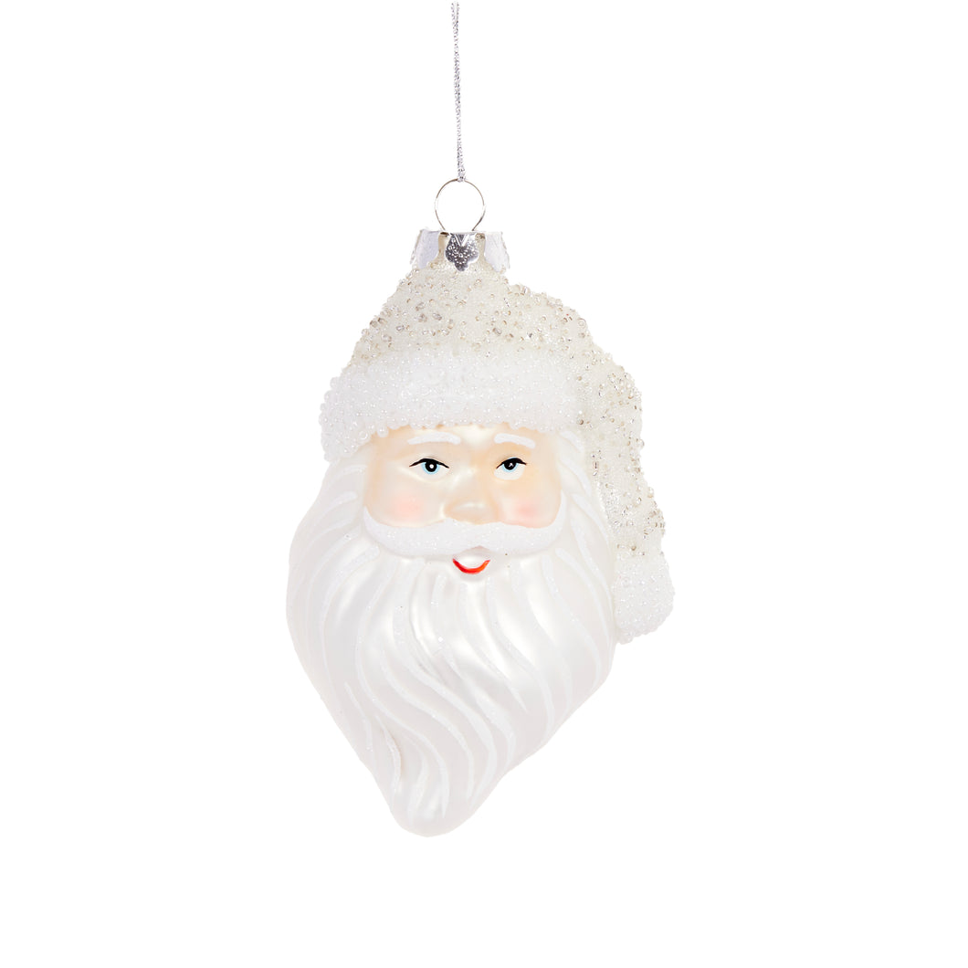 Frosted Santa Ornament