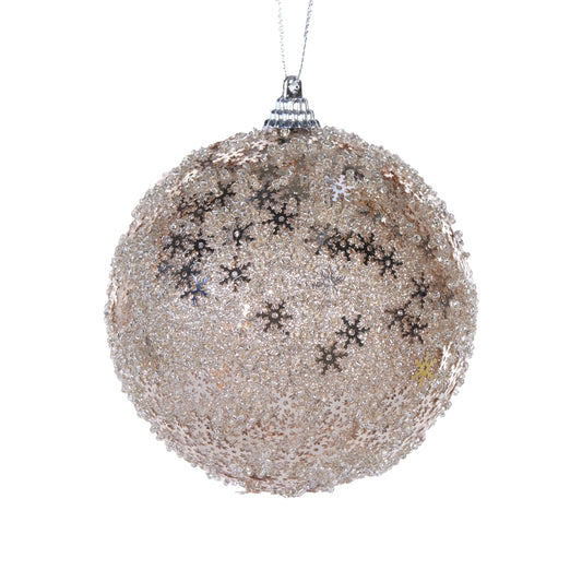 Metallic Champagne Snowflakes Bauble