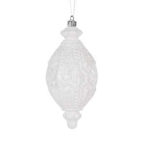 White Intricate Drop Bauble