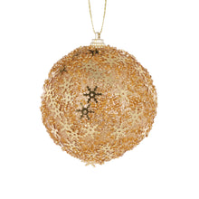 Load image into Gallery viewer, Metallic Gold Snowflakes Bauble
