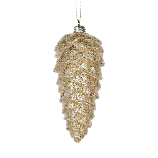 Metallic Gold Long Pinecone Bauble