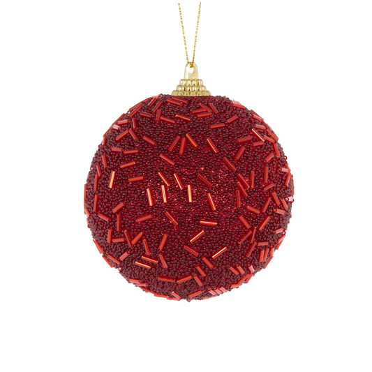 Matte Red Confetti Bauble