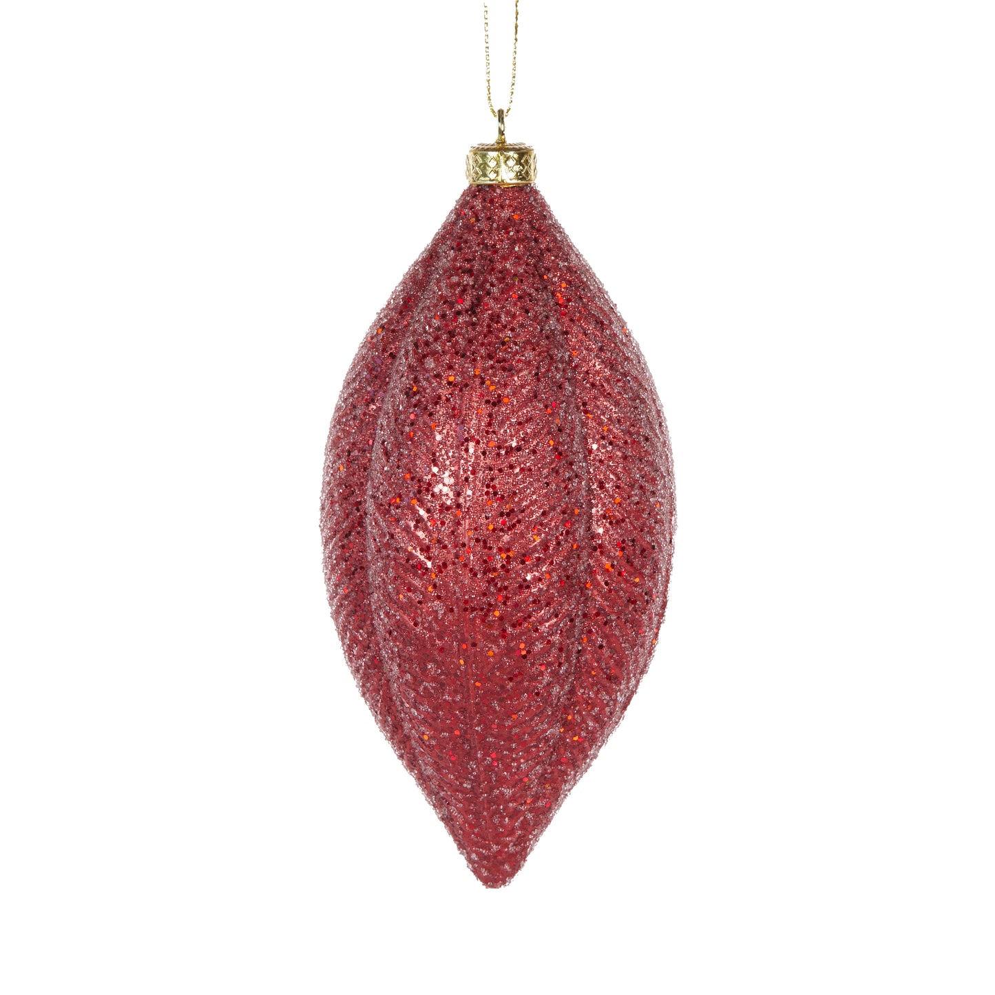 Matte Red Feather Drop Bauble