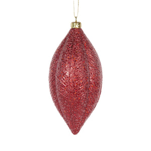 Matte Red Feather Drop Bauble