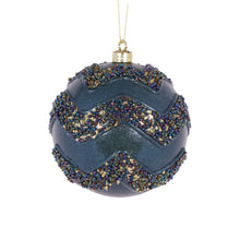 Load image into Gallery viewer, Midnight Blue Chevron Bauble

