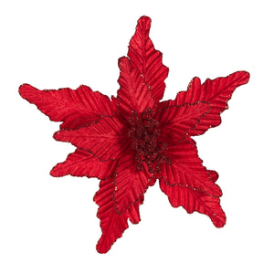 Luxe Red Poinsettia Flower Clip