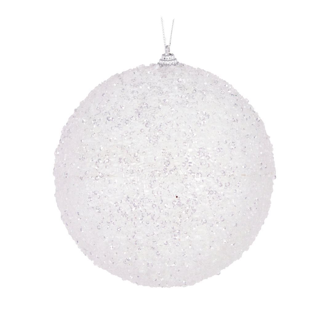 Xl White Crystals Bauble