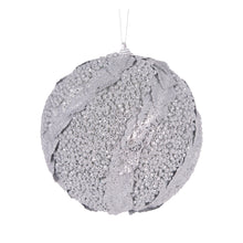 Load image into Gallery viewer, Xl Silver Glitter Leaf Bauble
