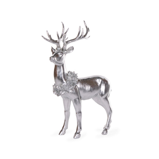 Standing Magnolia Deer Silver