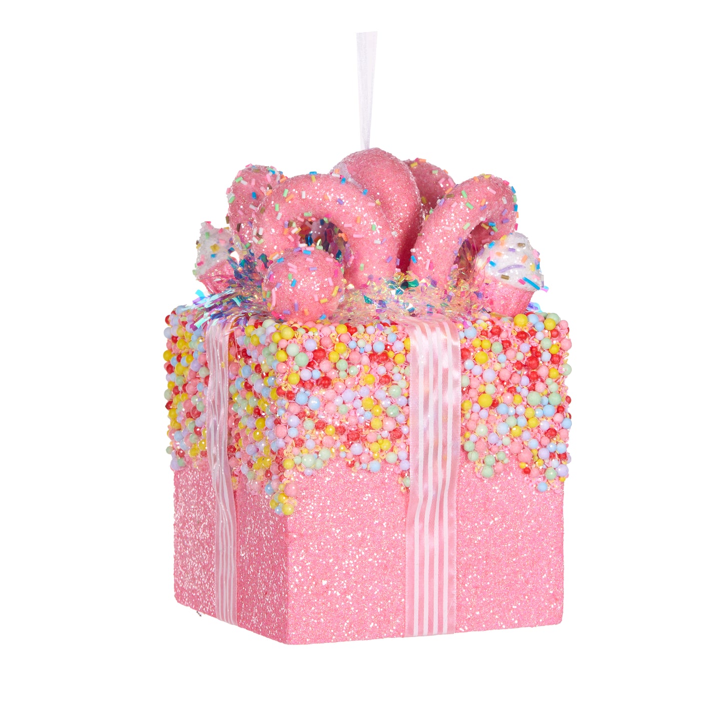 21Cm Festive Sprinkles Gift Box Hanging