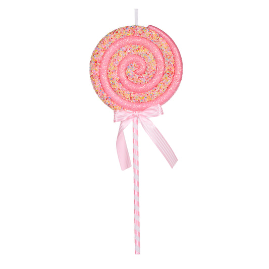 Pink Sprinkles Swirl Lollipop