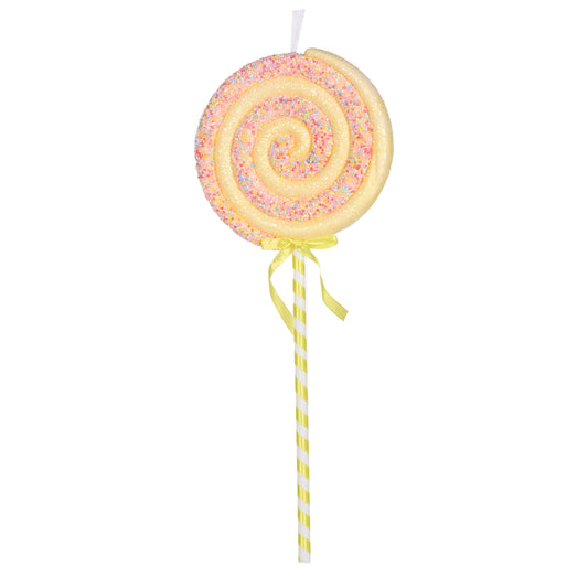 Lemon Sprinkles Swirl Lollipop