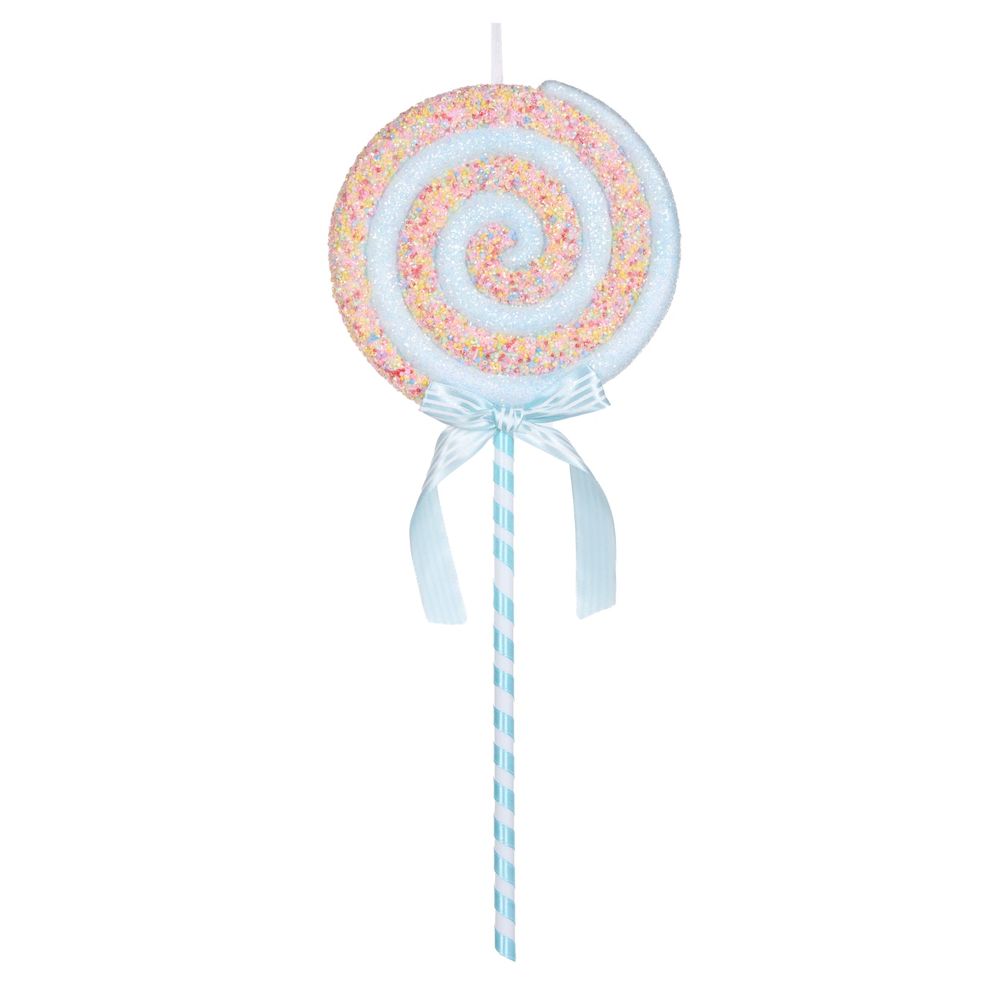 Blue Sprinkles Swirl Lollipop