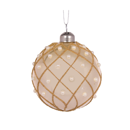 Champagne Quilted Pearl Bauble