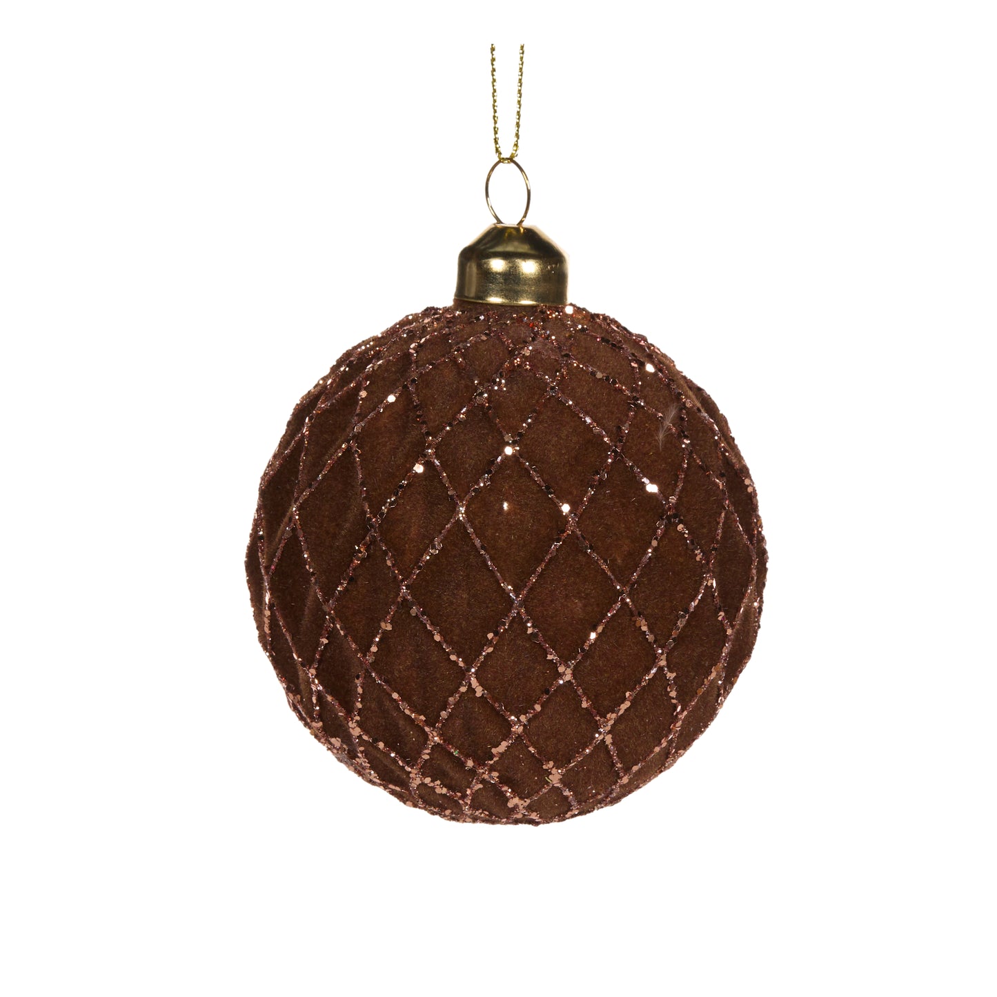 Copper Velvet Quilted Bauble