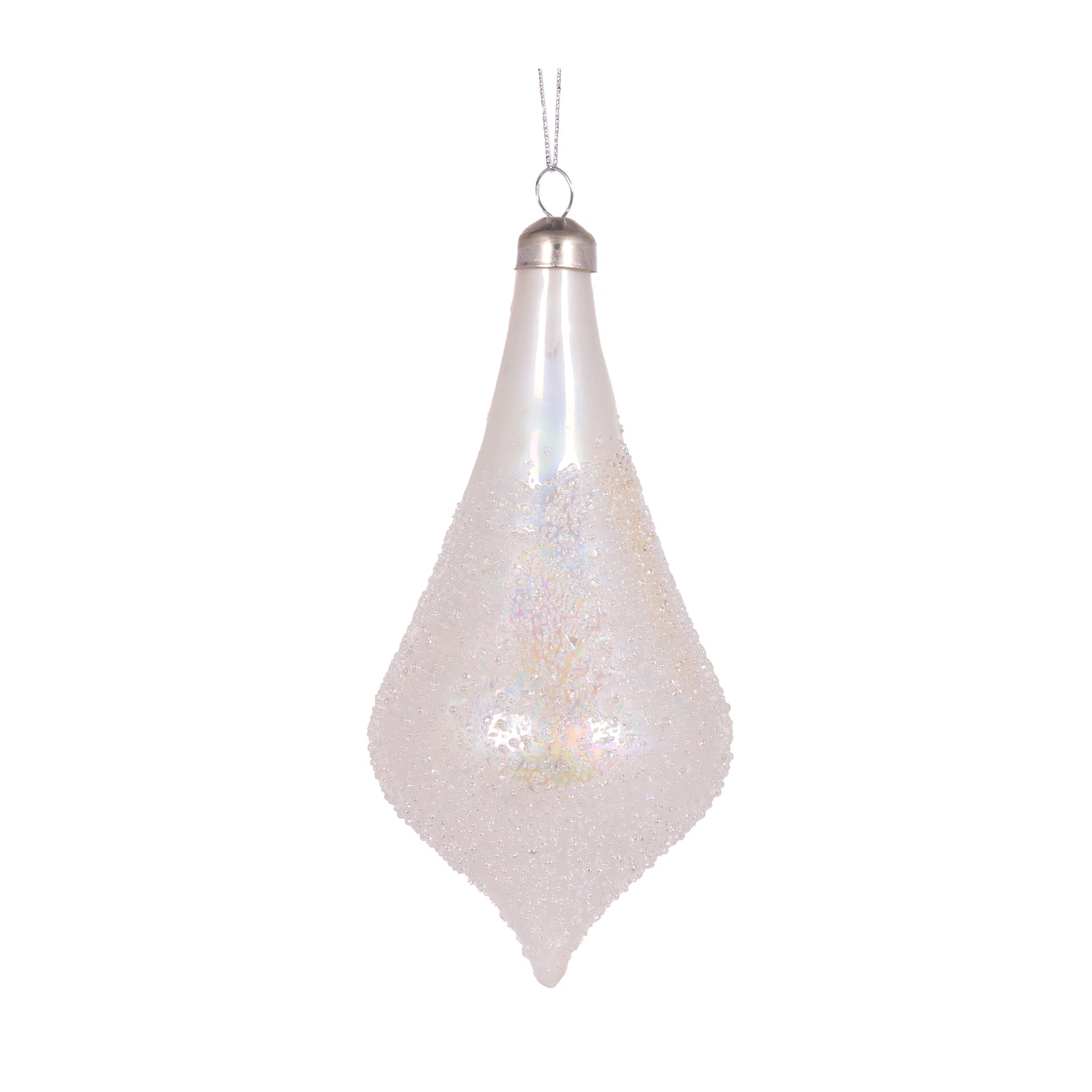 White Bubbles Tear Drop Bauble