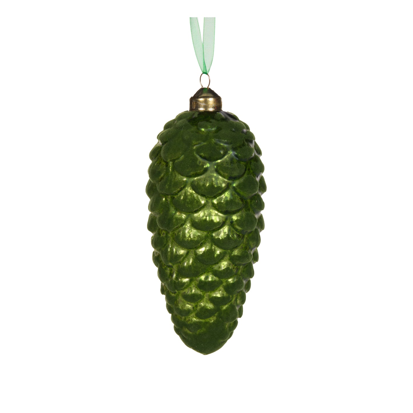 Green Velvet Pinecone Bauble