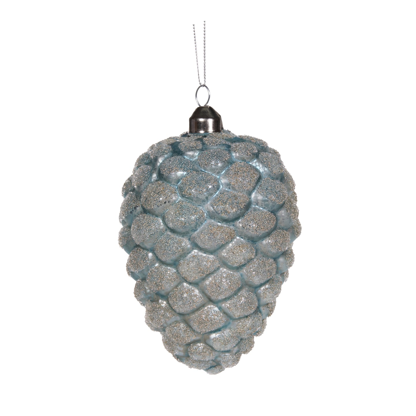 Frosty Blue Pinecone Bauble