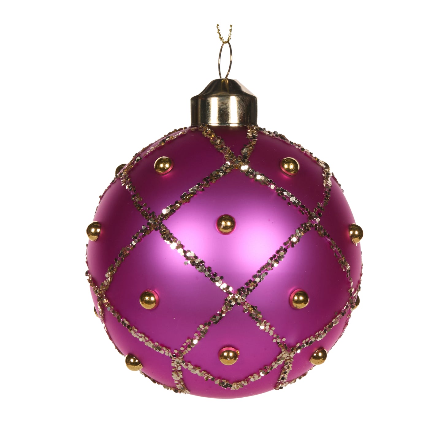 Pearl Magenta Quilted Bauble