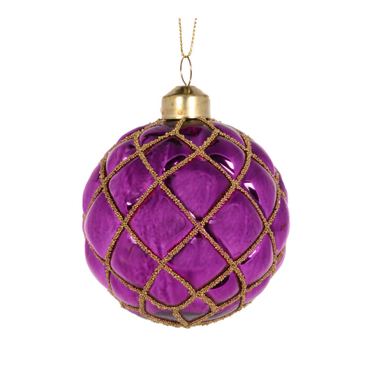 Magenta Quilted Bauble