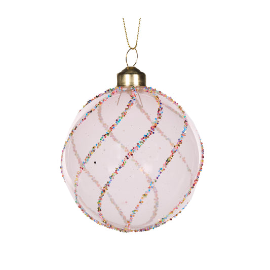 Pink Sprinkles Swirl Bauble Hanging