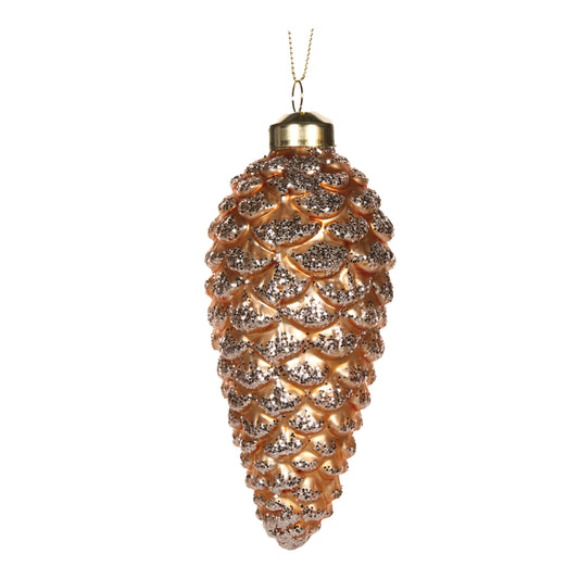 Glittered Copper Pinecone Hanging